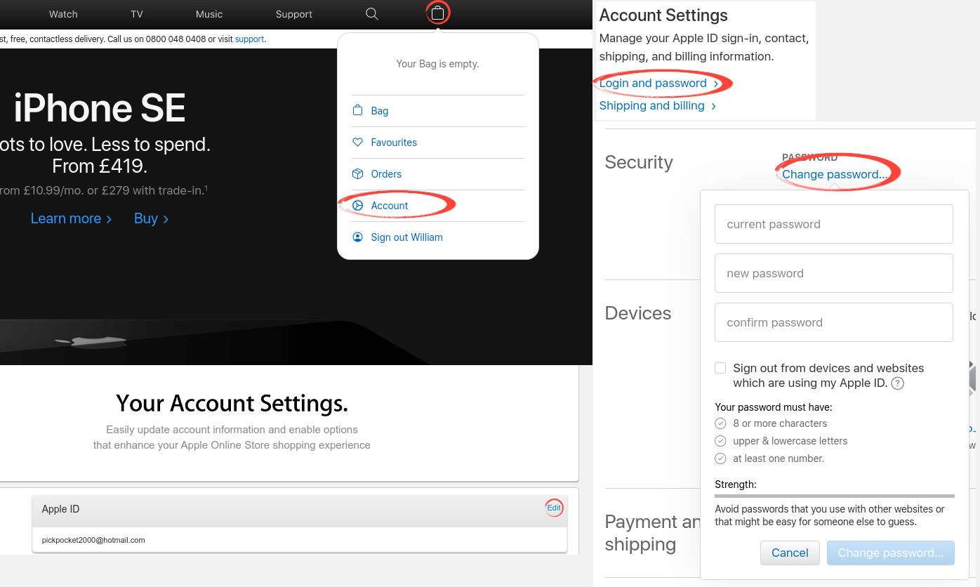 Apple - Change Password