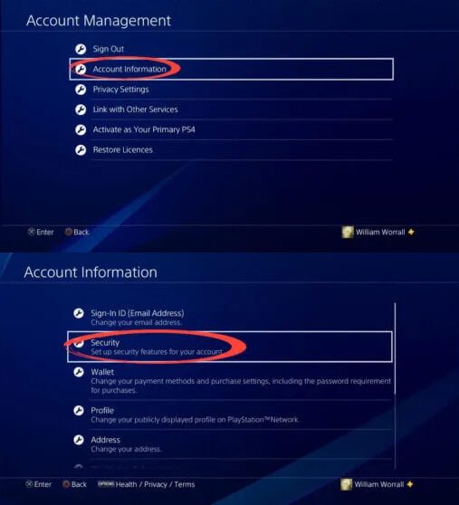 how to get a playstation account back