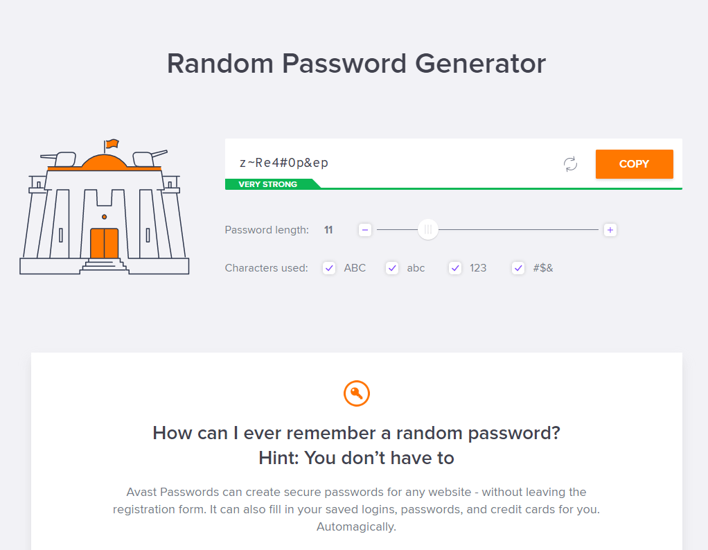 Avast - Password Generator