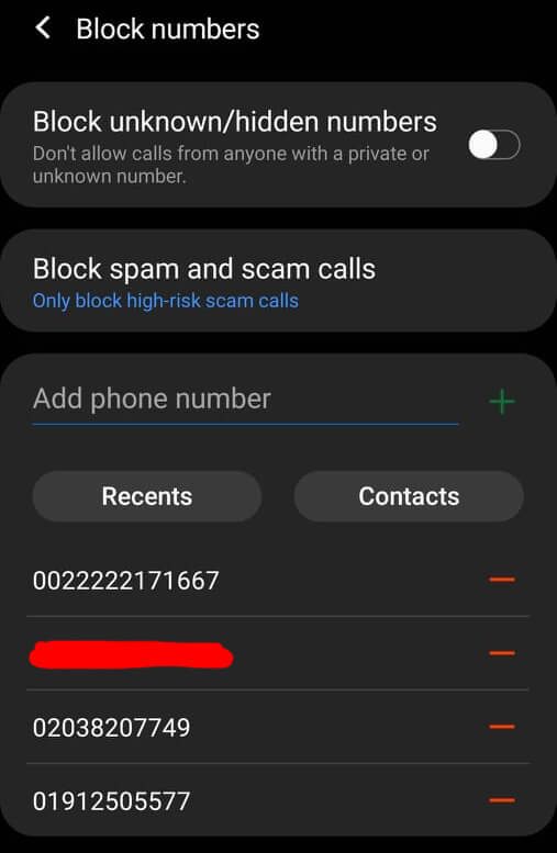 Text Scams - Blocklist